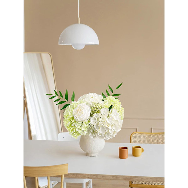 3 stk 21 tommer hvid kunstig hortensia Large Real Touch Realistic Natural Hydrangea replikaer til hjemmefestdekoration