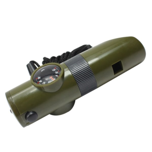 ficklampa, med kompass/nödförstoringsglas/termometer/vissla, grön,  1stGroupM 64cd | Fyndiq