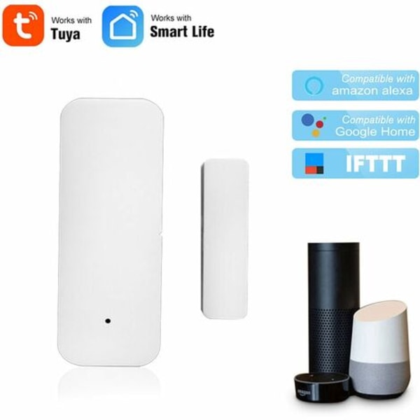 Wifi Dörrsensor Tuya App Dörrkontrollfönster Öppet Säkerhet Trådlös Larmdetektor Magnetisk sensoromkopplare Kompatibel wi