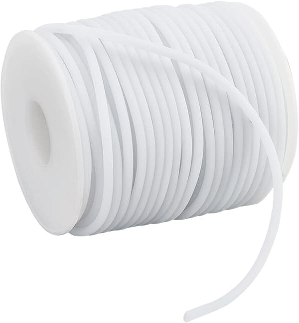 32,81 Yards Solid Gummisnor, 3mm Hvit Plasttau Hul Gummislange Snor Rund Elastisk Snor Perlearbeid Håndverkstråd Strekksnor til DIY Håndverk[ht]