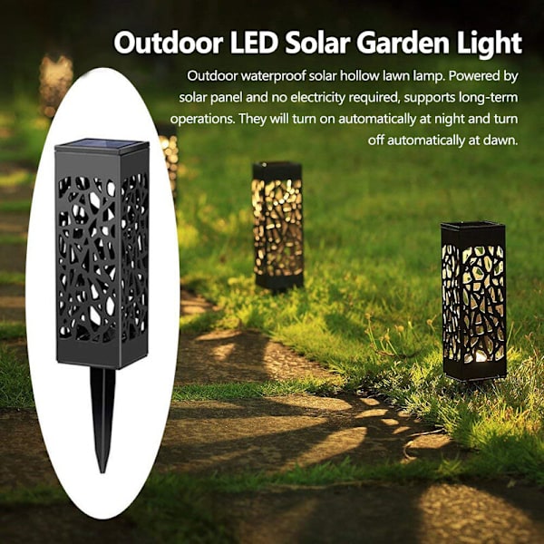 Gräsmattasljus med ihåligt mesh , solenergi (White Light 4 i en låda)