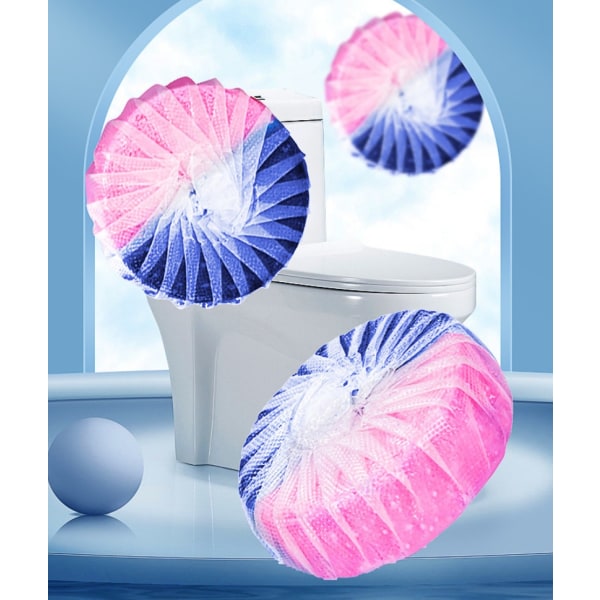 Automatiske toiletrensningstabletter Badeværelses toiletrens Toiletrensblok Tofarvet Pink Blå Boble Automatisk toiletrens
