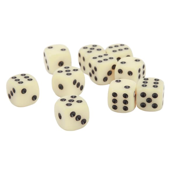 30-pack 16MM plasttärningsset 6-sidiga runda hörn brädspelstärningar beige