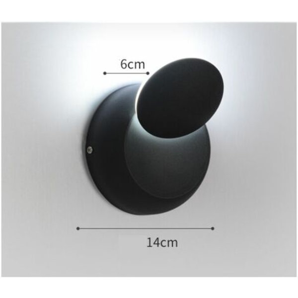 Sällsynt Half Moon LED-vägglampa 360 graders roterbar lampatta golvlampa Vägglampa Vardagsrum Vardagsrum Vägglampa (Vit)