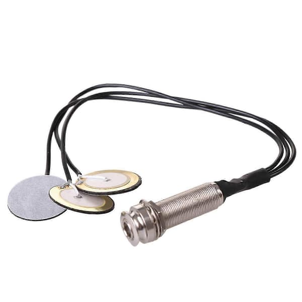 5X Piezo Kontaktmikrofon 3 Transducer Pickups med End Pin Jack kompatibel med Kalimba Black