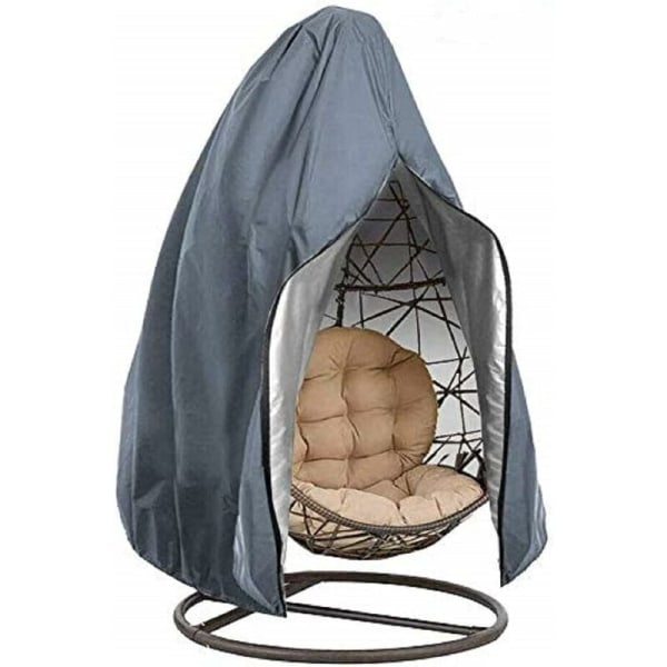 Swing hängande stol äggskal cover innergård hängande cover (grå enkel dragkedja 115*190CM)，för inomhus och utomhus