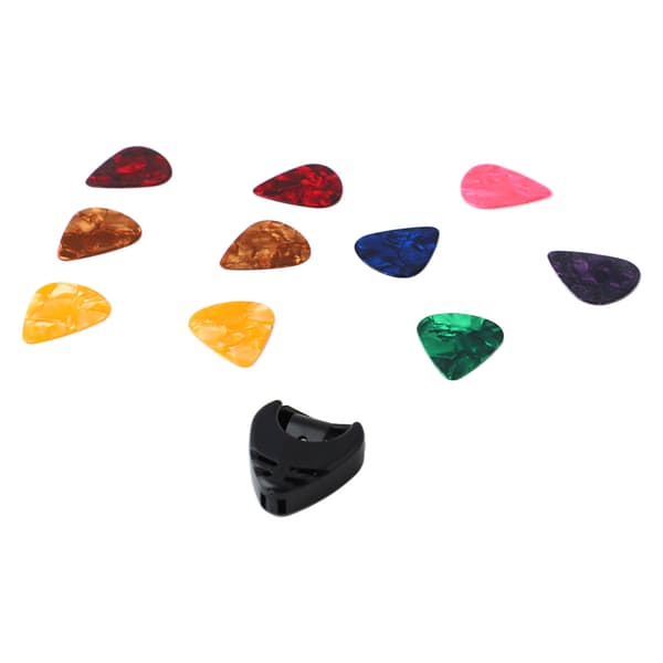10 ST Gitarrplektrum och Gitarrplektrumhållare Set Bärbara bastillbehör Verktyg
