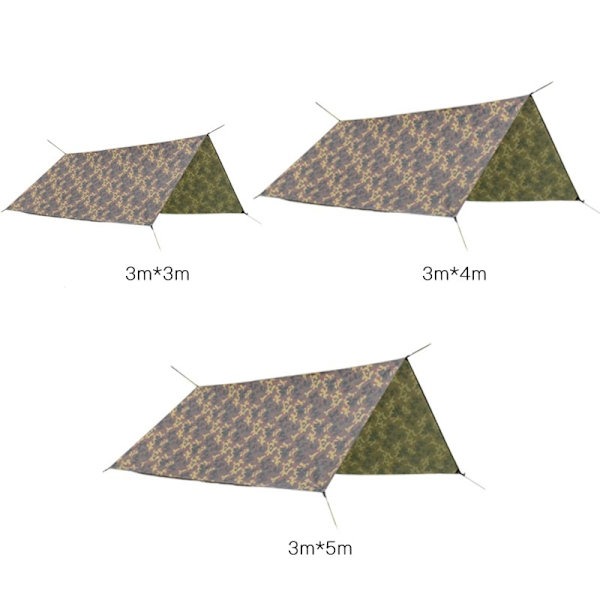 Utendørs firkantet baldakin telt camping sølvmalt multi-person camping skygge pergola（300*300cm）