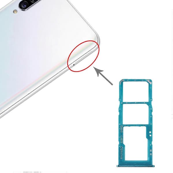 For Samsung Galaxy A30s SIM-kortskuff + Micro SD-kortskuff Green