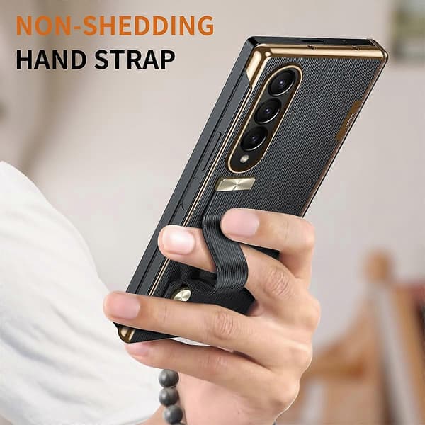 Infällbart handledsband osynligt stativ telefonfodral Black For Galaxy Z Fold4