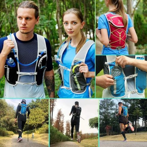 Hydration Pack med Hydration Pack, lett løperyggsekk for menn og kvinner, løperyggsekk All-Terrain Hydrati