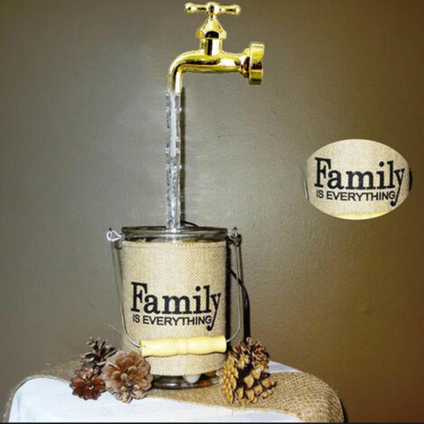 Kastelukannu CAN näkymättömällä juoksuputkella Magic Invisible Hana Fountain Ulkoseinään kiinnitettävä vesilähde