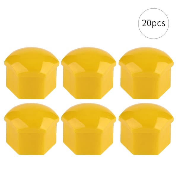 20-pakning 17 mm hjullåsmutter, tyverisikring, skrukork, gul