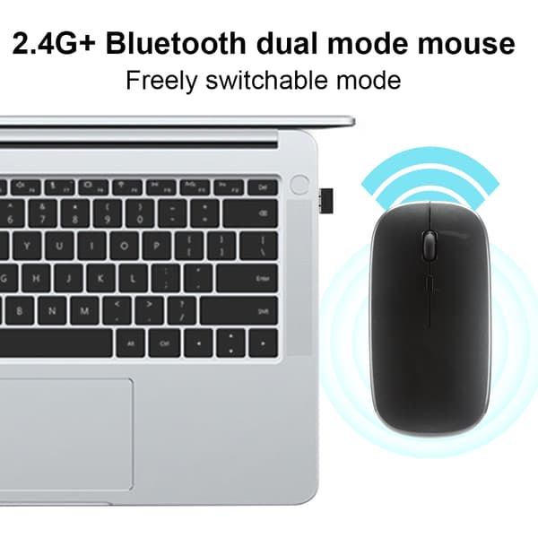 Trådlös Bluetooth 2.4G Dual Mode-mus för Windows 98 / Me / 2000 / XP / Vista / Win 7 / Win8 (grå)