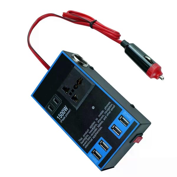 Bilomformer Bilstrømomformer 12V 24V til 1500W Multifunksjonell Lastebil Hjemmeuttak Strømomformer Bilstrømomformer