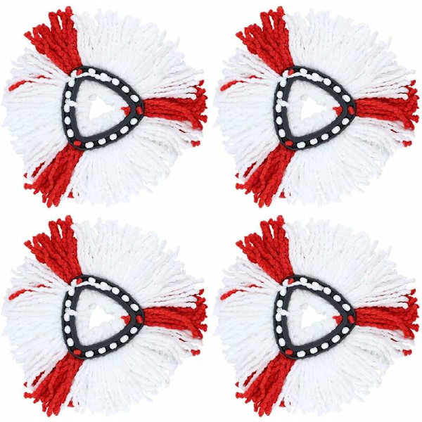 4kpl Turbo Red Cotton Mopin pään mikrokuitumoppikorvaus pyörivään moppiin