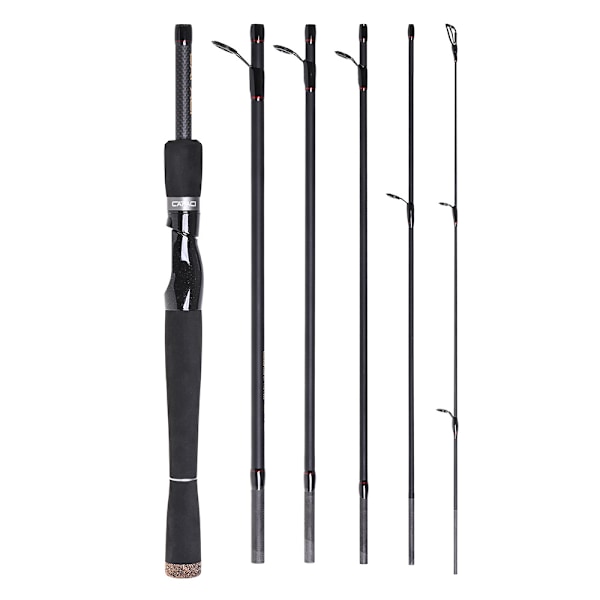 6-delt Carbon Spinnestang - 2,1m & 2,4m Agn Fiskestang Håndstang Tackle