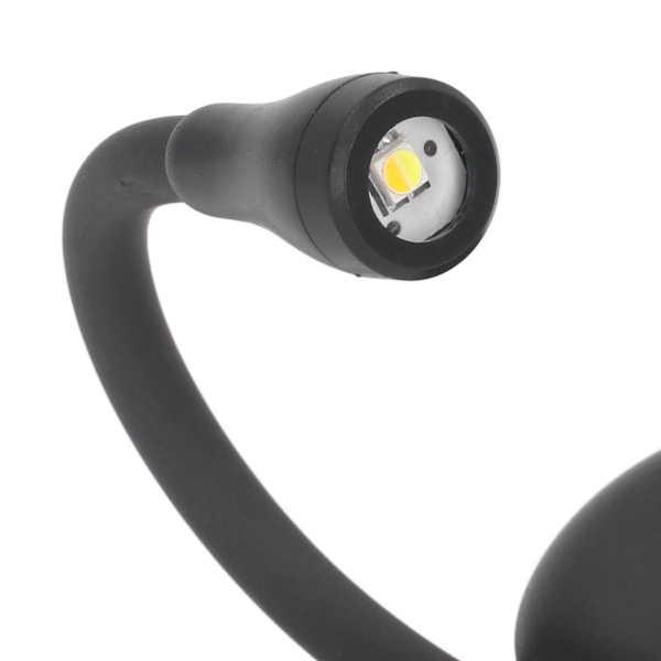 USB Genopladelig Clip-On Boglampe med Justerbar Lysstyrke og 3 Farvetemperaturer - Sort