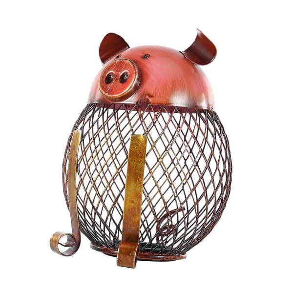 [HT]Metal Gris Spargris Netformet Spargris Skrivebordsornament til Spisebord