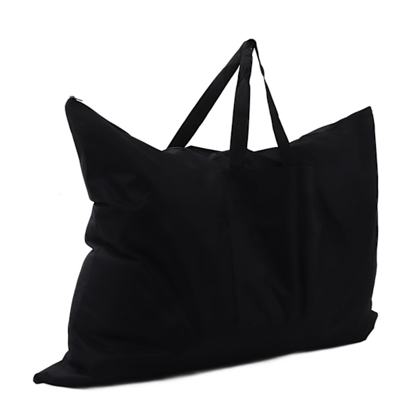 Stor svart portfölj i canvas - 38x26 tum, lätt och hållbar, perfekt för konstnärer som bär på tavlor, kartor och tidskrifter