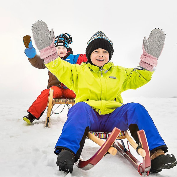 1 par vinterhansker for barn Småbarnsvotter til skigutter Snøjenter Vanntett varm fleece