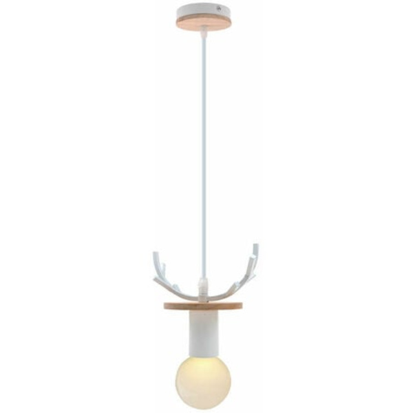 Ljuskrona Pendelbelysning Justerbar Pendellampa Modern Antler E27 Vardagsrum Sovrum, Vit - Vit