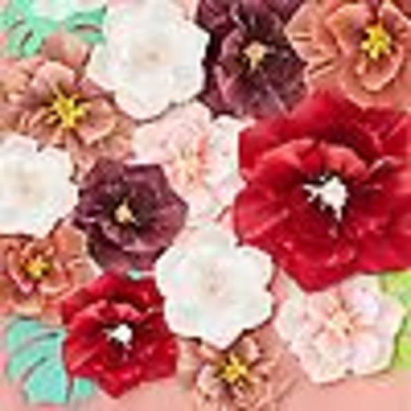 Crepe Papper Blomster Sæt Papper Blomma Fjärilsblad Bakgrund Vägg Dagis Födelsedagsfest Tillbehör Heminredning（20CM）