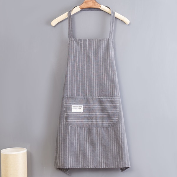 Ærmeløst forklæde køkken husholdnings polyester bomuld fedttæt Gray