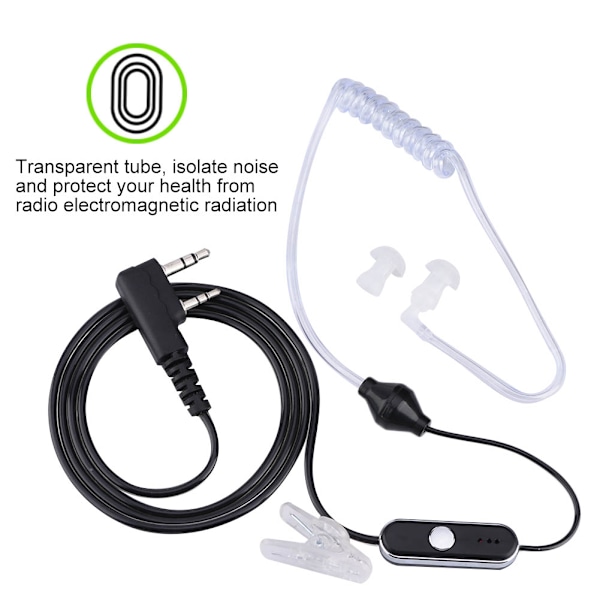 Universal 2-stifts hörlursheadset för K-huvud walkie talkie radio