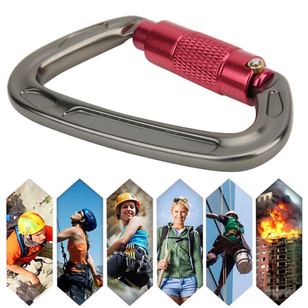 7075 Aviation Aluminium Master Lock Karbinhake D Ring Säkerhetsspänne Säkerhetsutrustning för utomhusklättring Camping Hammockgray