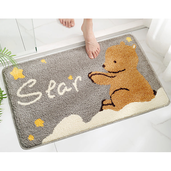 Liukumaton kylpyhuoneen lattiamatto, kotitalouksien flocking wc-imukykyinen lattiamatto, makuuhuoneen oven matto, 40 * 60cm, E,