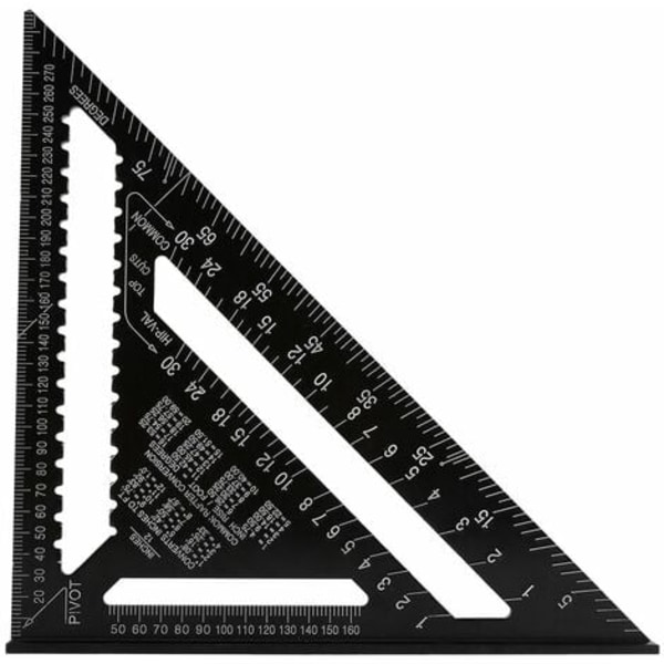 Tømrerkvadrat, tømrervinkellineal, aluminiumslegering Tømrerfirkant 30,5 cm