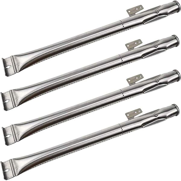 4-pack rustfri stål brænderør, sølv erstatningsrør kompatibel med Nexgrill, Pro, Members Mark, Kenmore, Backyard og Kitchen Aid modeller[ht] 696