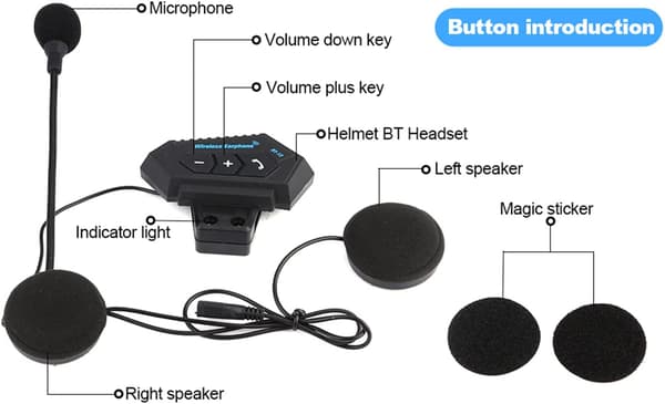 Motorcykel Bluetooth Headset - Bluetooth 5.0, Hi-Fi Lyd, Støjreduktion & Håndfri til Ski/Klatring[ht]