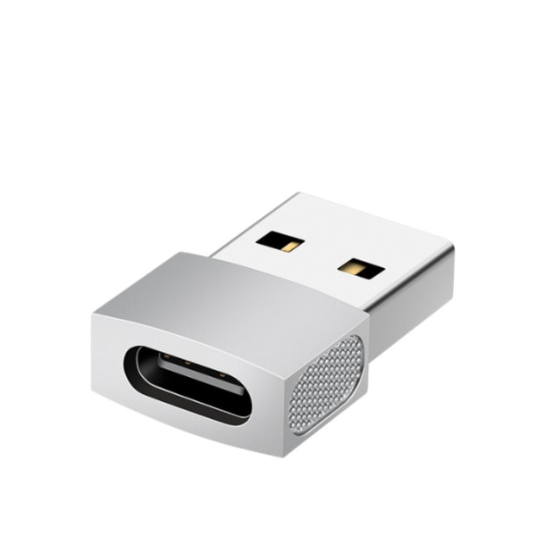 Type-C til USB3.0 hunadapter, USB2.0 til USB-C mobiltelefonadapter, adapter ((zinklegering) C hun til USB2.0 han (sølv)),