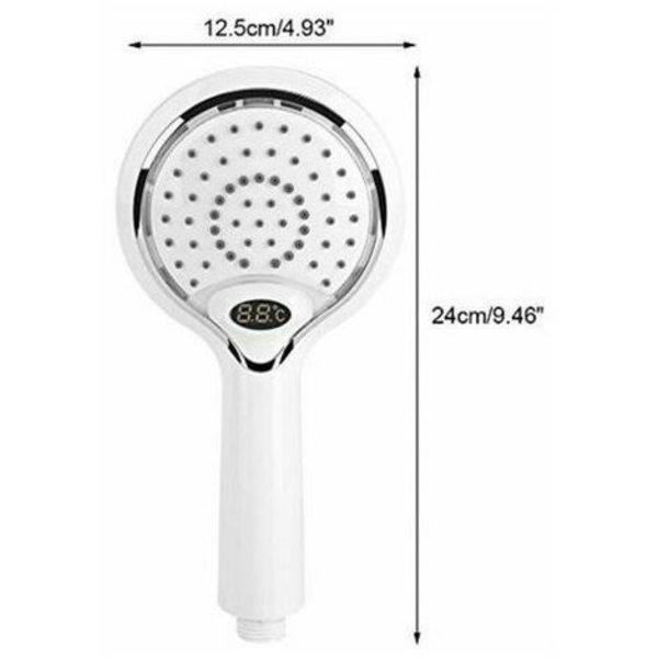 LED brusehoved, LED brusehoved håndbruser, 3 farver temperaturkontrol brusehoved, LED temperatur brusehoved, Tem