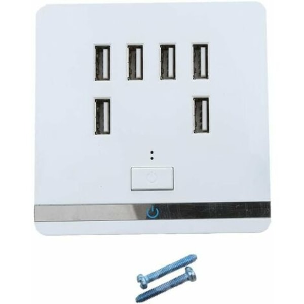 Port USB-vægoplader strømstik, 3,4A opladningscenter vægudtag Strømstik Panelkontakt til telefoner, tablets og Au