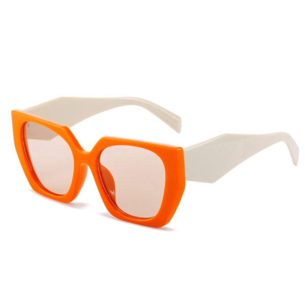 Fasjonable polygonale solbriller Fasjonable solbriller for menn og kvinner Europeiske og amerikanske solbriller (karamellramme grått stykke hvitt ben),