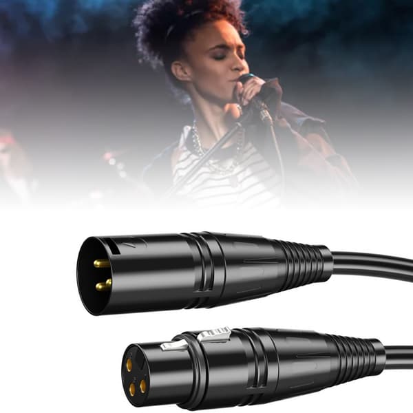 Han til Hun Lydkabel Sort 6 Meter PVC Kappe Fast Forbindelse XLR Mikrofonkabel Musikinstrument