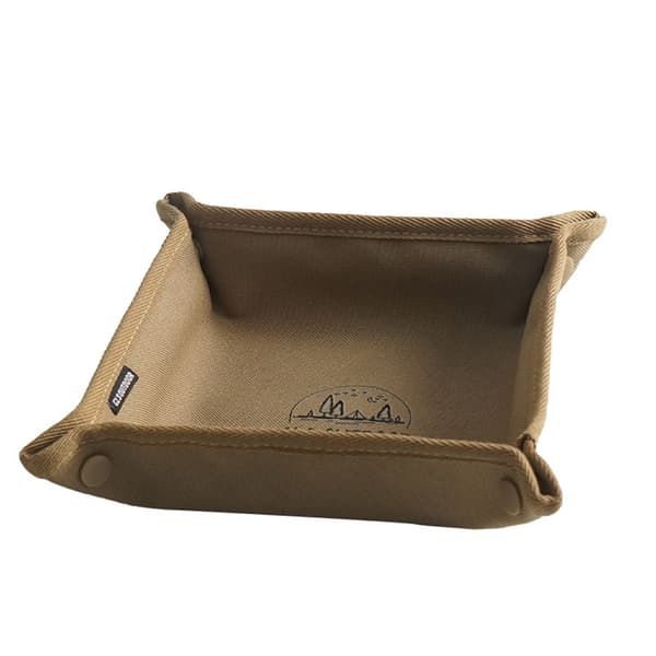 Camping Desktop Organizer Square Khaki Vikbar Bärbar Camping Diverse Box Bricka för utomhusresor L 30cm