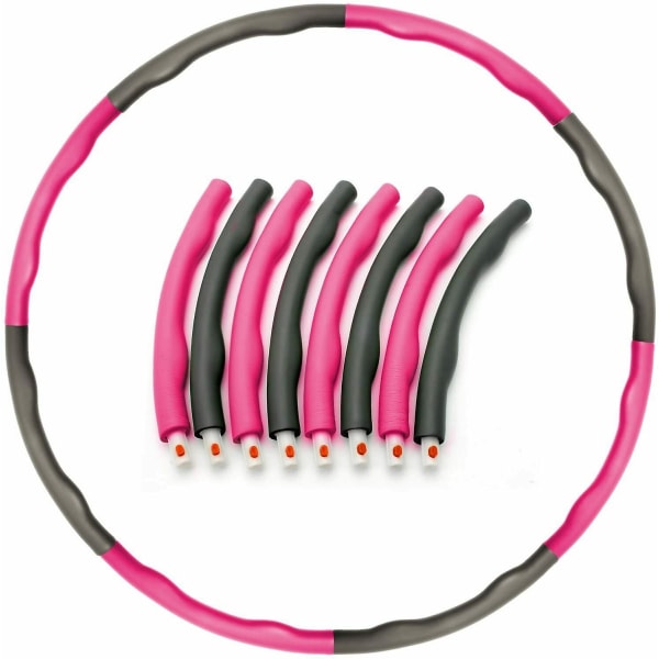 Rosa/grå 1 kg vektet sammenleggbar hula bøyle polstret mage-trening treningsøkt