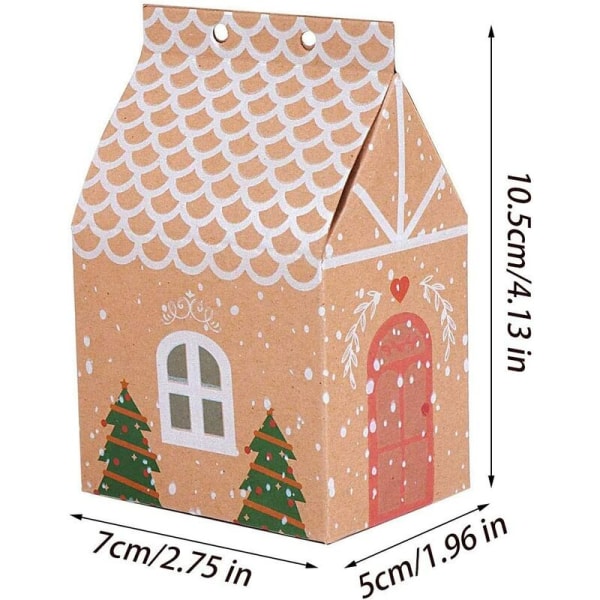 50 stycken julfestförpackningar, julklappspåsar av kraftpapper, presentförpackningar för bröllopsfavoriter, för presentförpackning, ca.