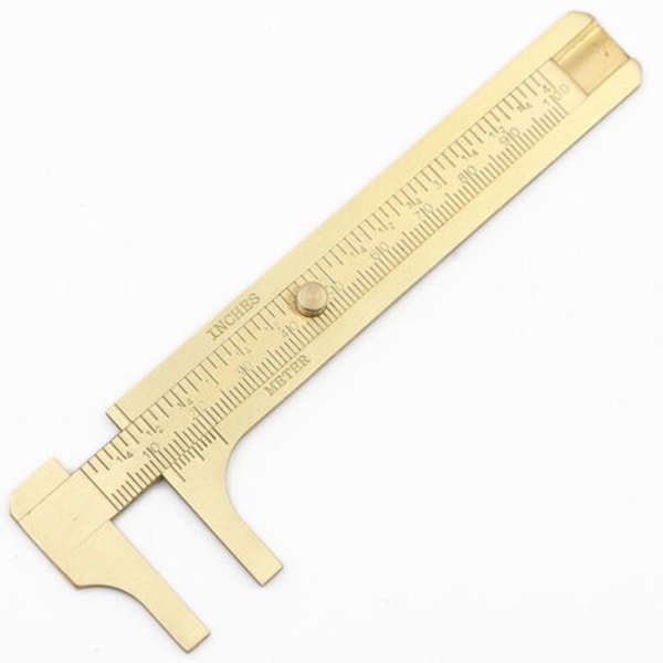 Vernier Caliper Messing Pocket Lineal Mini Skydeskyde Caliper Kobberlegering Dobbelt skala til måling af ædelstene Ædelstene og smykker 10 cm