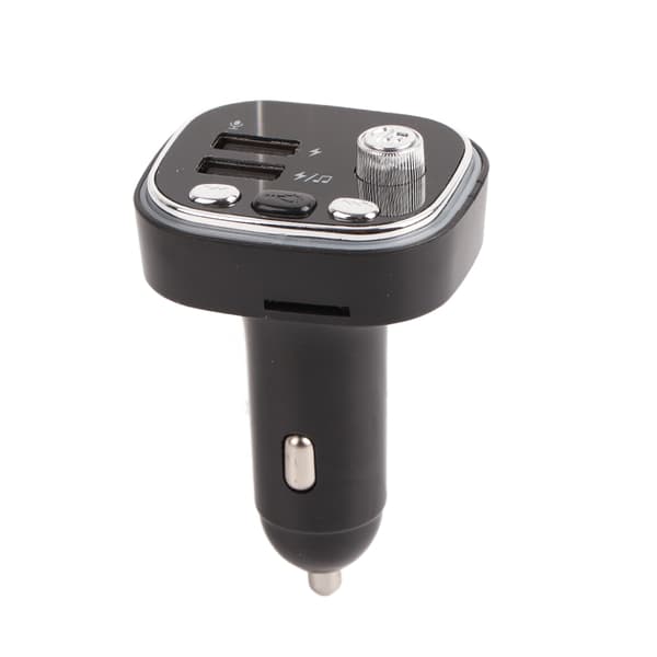 Bil Bluetooth Afspiller 2 USB Porte Oplader 7 Farvede Lys FM Sender Til Håndfri Opkald Sølv