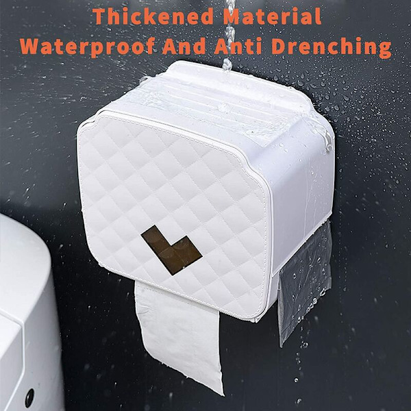 Punch Free Toilet Paper Box 304 Rustfrit Stål Vægmonteret Toiletpapir Holder Under Skab Køkken Eller Badeværelse Rulleholder Hvid,