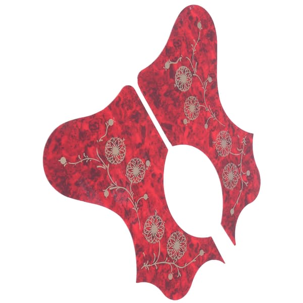 2-pack Gitarrskydd Plast Plektrumskydd Plattset Ersättning för Akustisk Röd