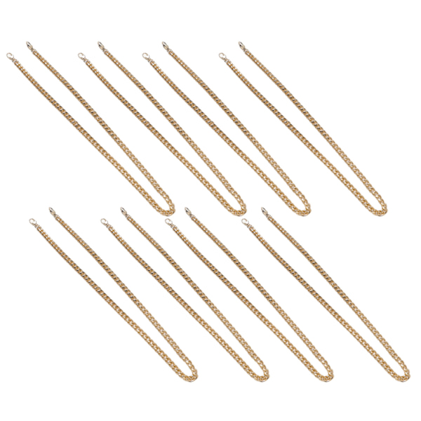1 meter DIY dekorativt håndverkskjede med 8 sidefreste ovale spenner - 8 stykker, gull - ideelt for smykketilbehør