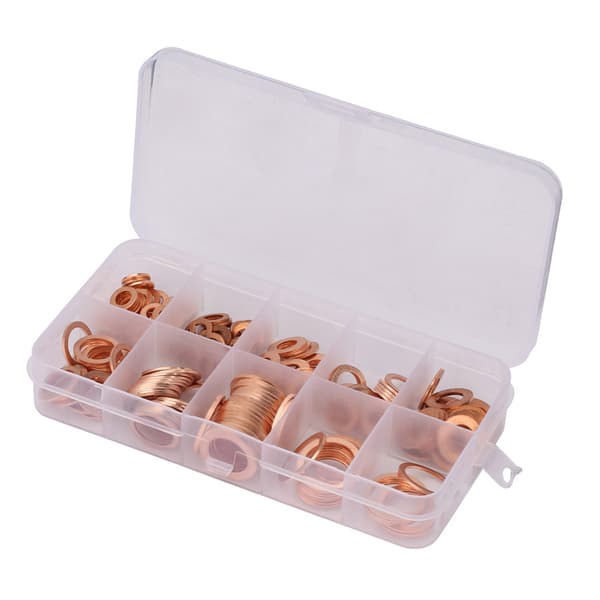 Profesjonell Hardware Boks Blandet Sett 200 stk M5 M14 Flat Skiver Solid Kobber