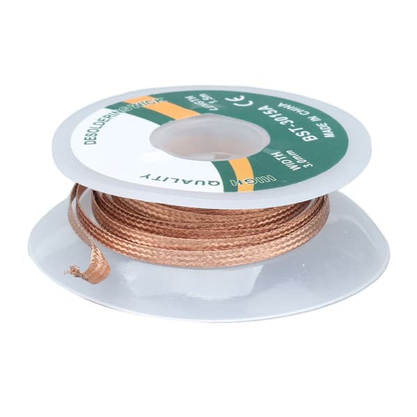 Kobberflettet Loddetinnfjerner 1,5 Meter 3,0 mm Lavrest Loddefjerner 3015A