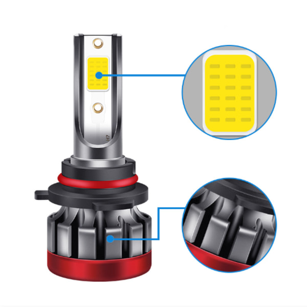 Bil LED-tåkelys ettermontert Strobe H3 600 % lysere LED-lys, over 50 000 timers levetid, 6000K Xenon White Non-Polar（H11 White Light）
